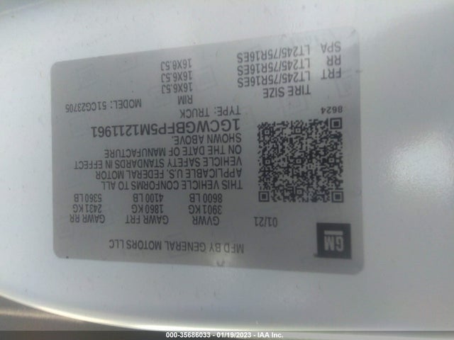 Chevrolet EXPRESS CARGO VAN 2021 1GCWGBFP5M1211961 Image 9