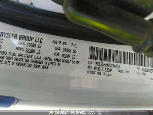 2011 DODGE CALIBER HEAT VIN: 1B3CB5HAXBD294053