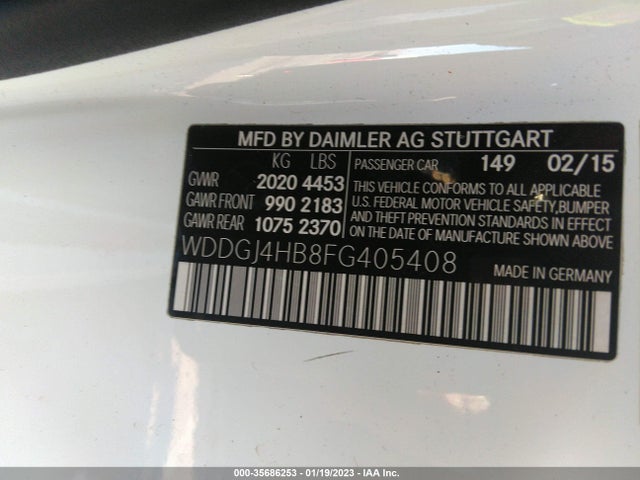 WDDGJ4HB8FG405408 Mercedes-Benz C-Class