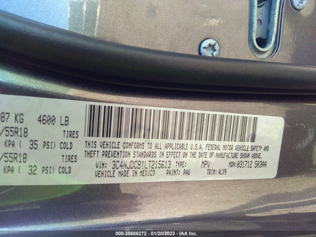 Jeep Compass Limited 2020 3C4NJDCB1LT215613 Image 10