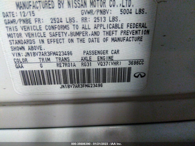 2015 Infiniti Q50, VIN: JN1BV7AR3FM423496