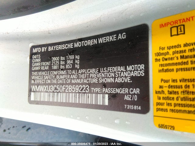 WMWXU3C50F2B59223 Mini Cooper Hardtop 4 Door S