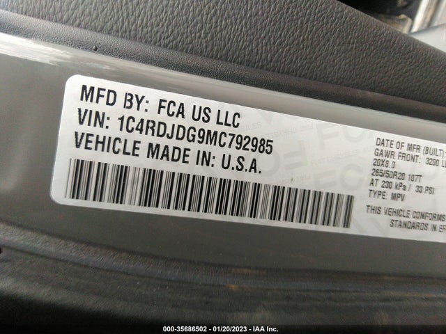 Dodge Durango Gt Plus 2021 1C4RDJDG9MC792985 Image 10