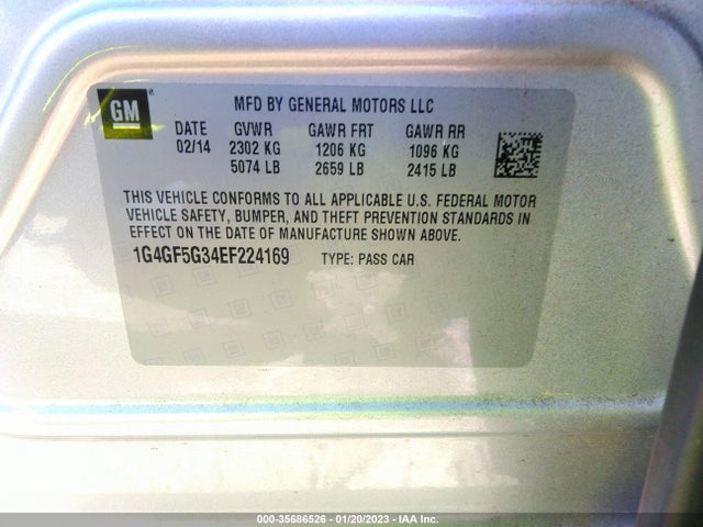 2014 Buick LaCrosse, VIN: 1G4GF5G34EF224169
