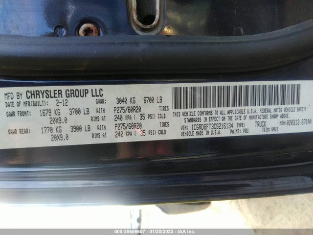 2012 RAM 1500 EXPRESS VIN: 1C6RD6FT3CS216134