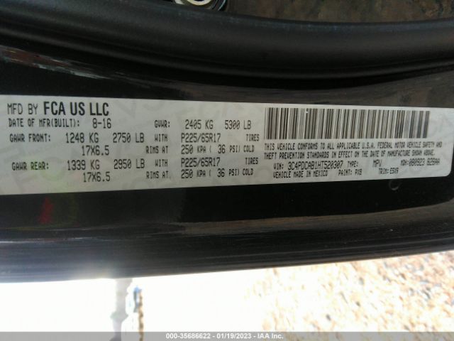 3C4PDCAB1HT520307 Dodge JOURNEY SE