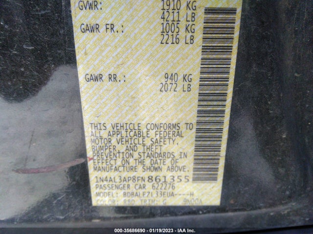 Nissan Altima 2.5 S 2015 1N4AL3AP8FN861355 Image 10