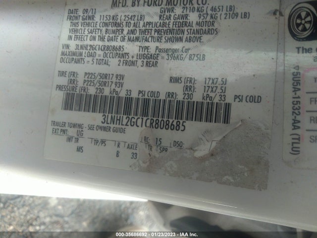 Lincoln MKZ 2012 3LNHL2GC1CR808685 Image 10