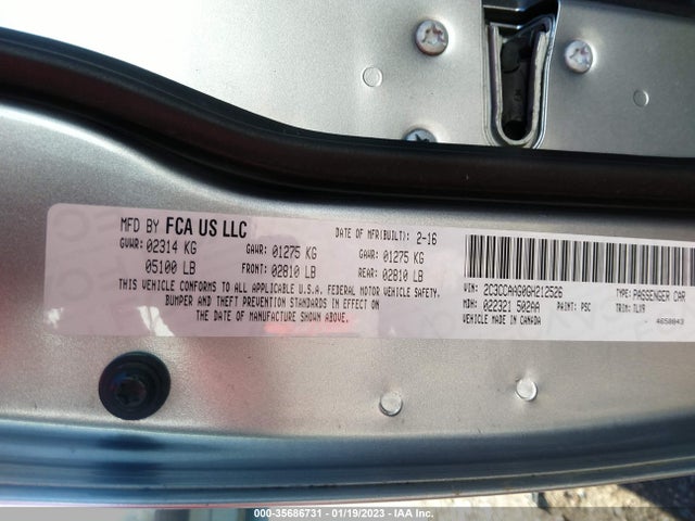 2C3CCAAG0GH212526 Chrysler 300 Limited