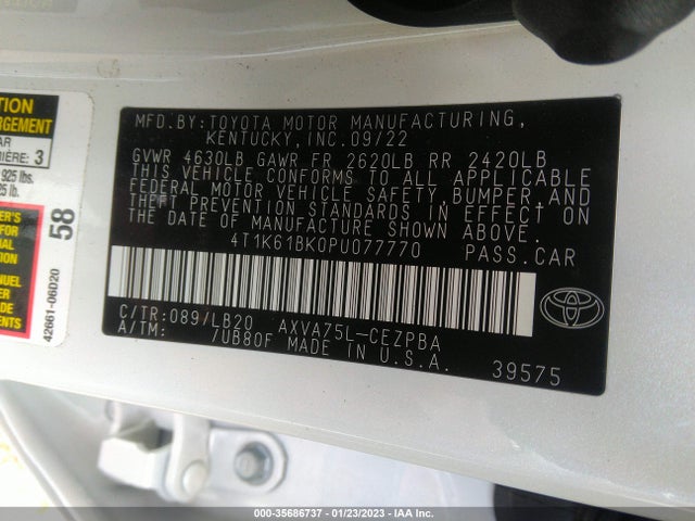 2023 Toyota Camry, VIN: 4T1K61BK0PU077770