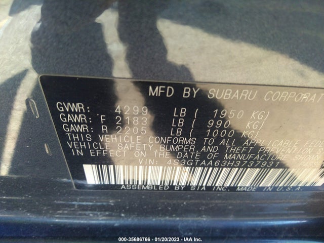 Subaru Impreza 2017 4S3GTAA63H3737931 Image 9