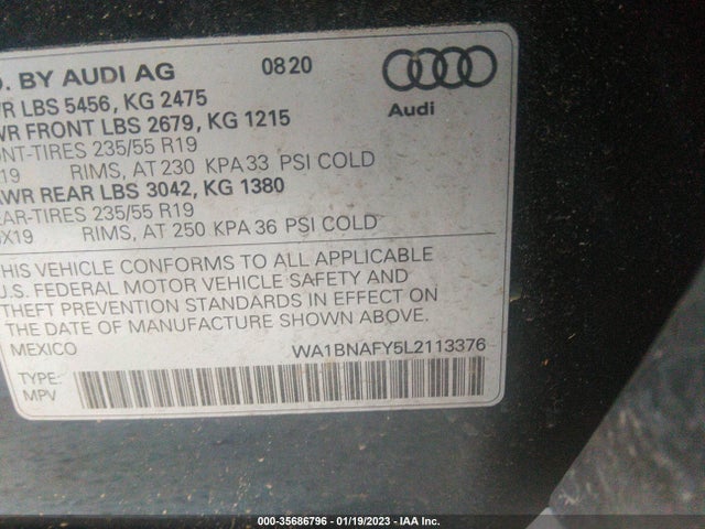 WA1BNAFY5L2113376 Audi Q5 Premium Plus