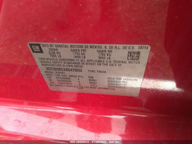 3GTU2VECXEG470552 GMC Sierra 1500 Slt