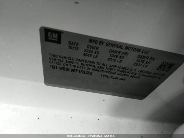 Chevrolet MALIBU 2LT 2014 1G11E5SL9EF153452 Image 9