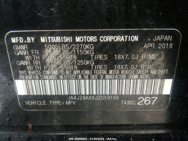 JA4JZ4AXXJZ059156 Mitsubishi OUTLANDER GT