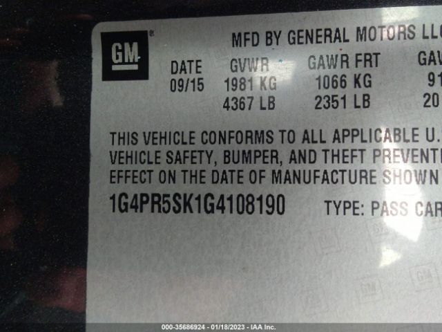 1G4PR5SK1G4108190 Buick Verano Convenience Group