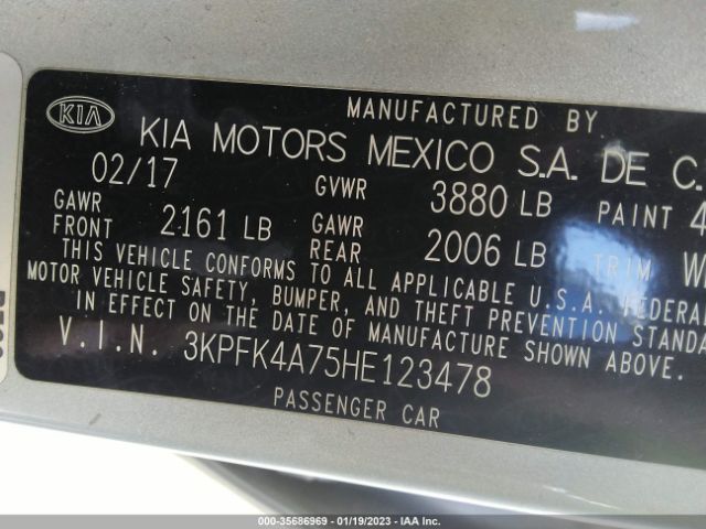 3KPFK4A75HE123478 KIA FORTE LX