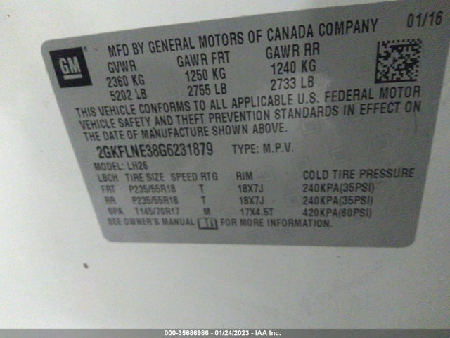 GMC Terrain Sle 2016 2GKFLNE38G6231879 Image 9