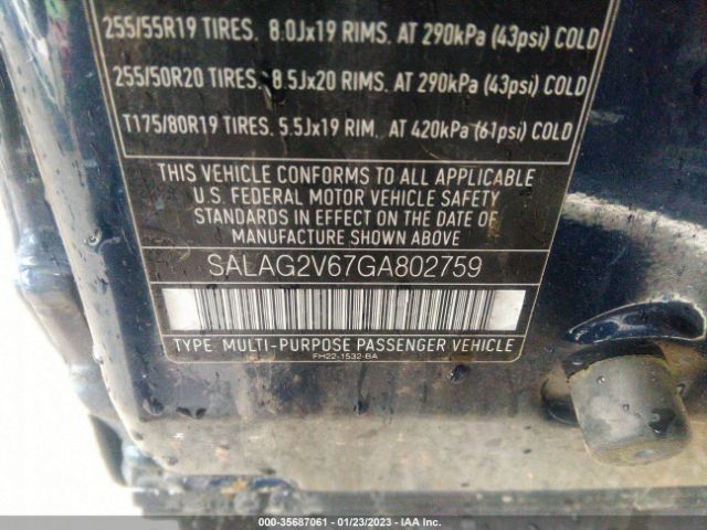 SALAG2V67GA802759 Land Rover LR4