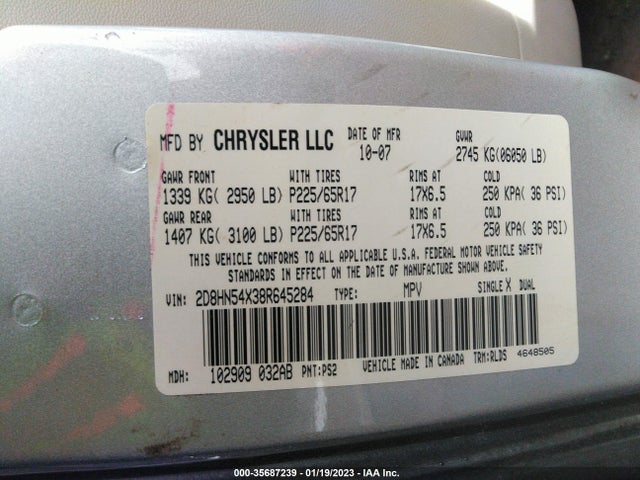 Dodge Grand Caravan 2008 2D8HN54X38R645284 Image 10