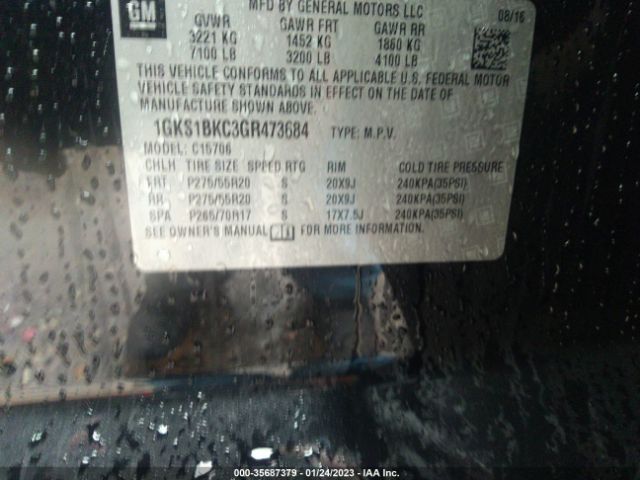 1GKS1BKC3GR473684 GMC YUKON SLT