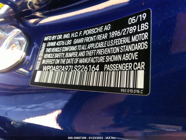 WP0AB2A97LS226164 Porsche 911 CARRERA