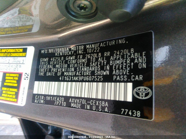 2023 Toyota Camry, VIN: 4T1G31AK9PU607525