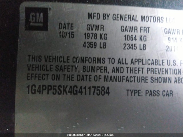 Buick Verano 2016 1G4PP5SK4G4117584 Image 10