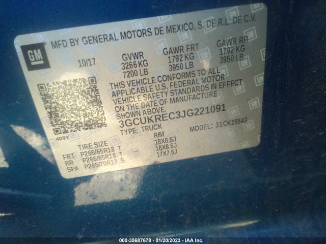 Chevrolet Silverado 1500 Lt 2018 3GCUKREC3JG221091 Image 10