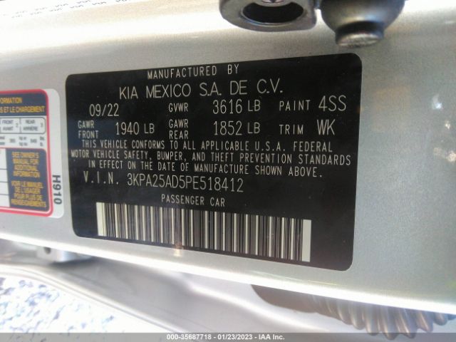 3KPA25AD5PE518412 KIA Rio 5-door S