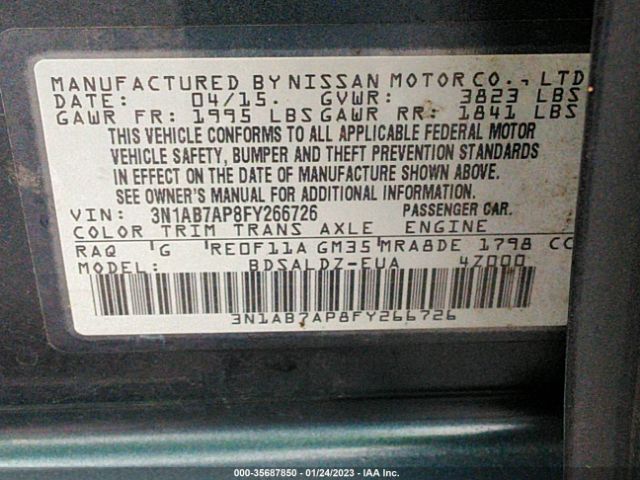 3N1AB7AP8FY266726 Nissan SENTRA SV