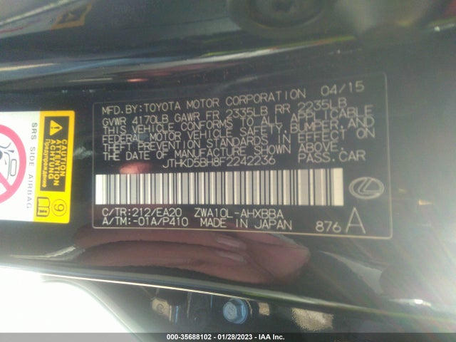 Lexus Ct 200h Hybrid 2015 JTHKD5BH8F2242236 Image 15