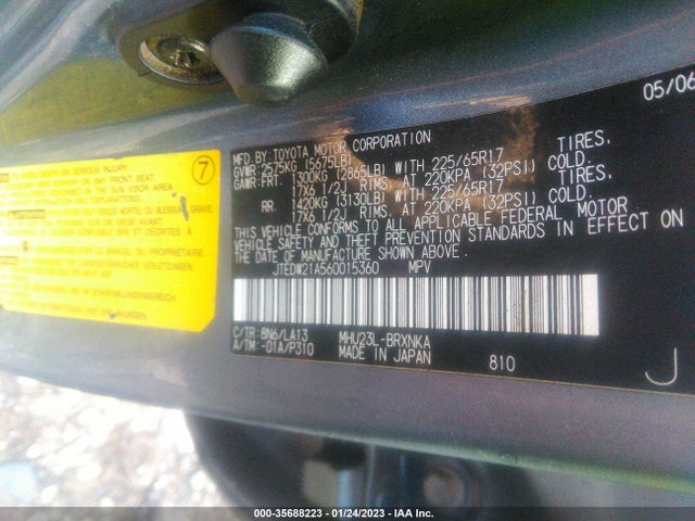 Toyota HIGHLANDER HYBRID 2006 JTEDW21A560015360 Image 10