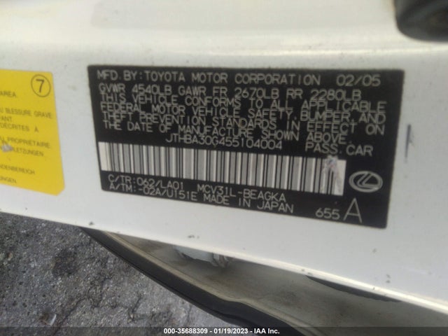 Lexus ES 330 2005 JTHBA30G455104004 Image 9