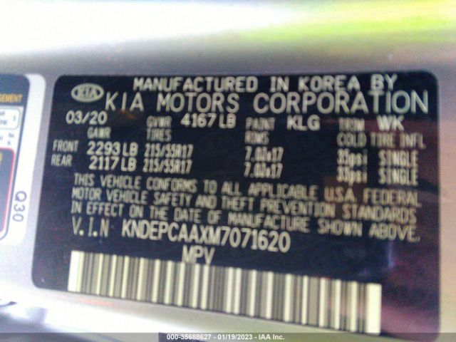 KNDEPCAAXM7071620 KIA Seltos Lx