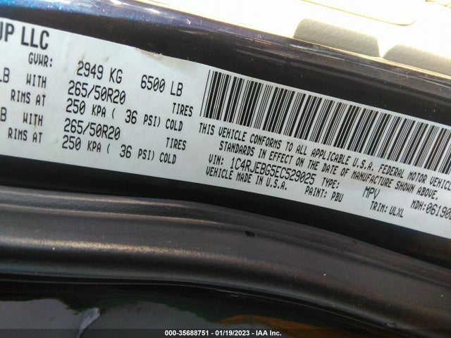 1C4RJEBG5EC529025 Jeep Grand Cherokee Limited