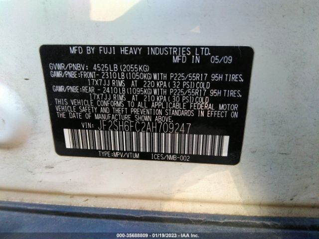 JF2SH6FC2AH709247 Subaru Forester 2.5xt Limited