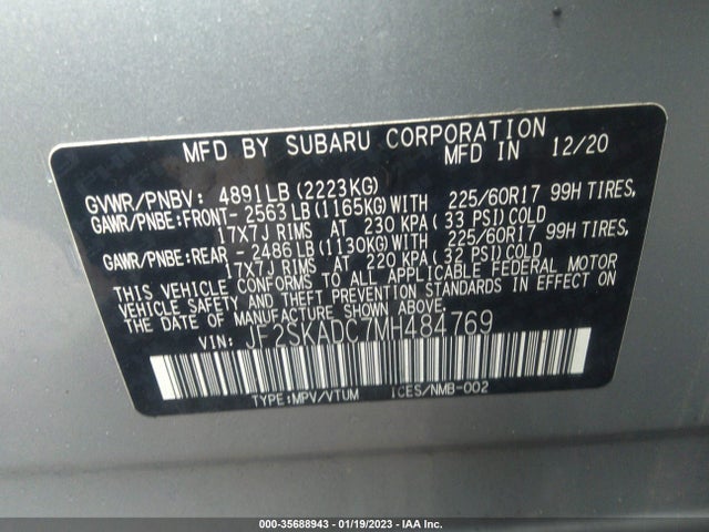 2021 Subaru Forester, VIN: JF2SKADC7MH484769