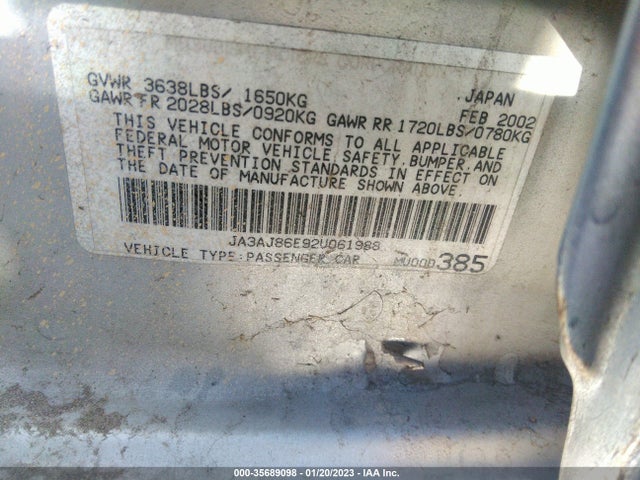 JA3AJ86E92U061988 Mitsubishi Lancer Oz-rally