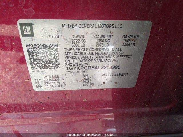 2020 Cadillac XT6, VIN: 1GYKPCRS4LZ218995
