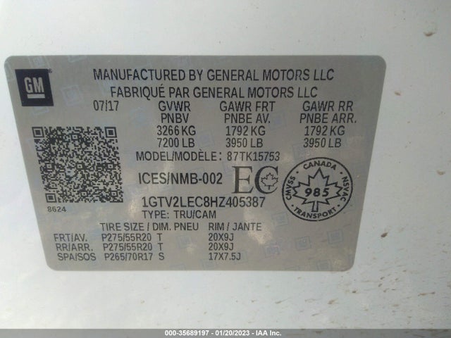 GMC SIERRA 1500 2017 1GTV2LEC8HZ405387 Image 9