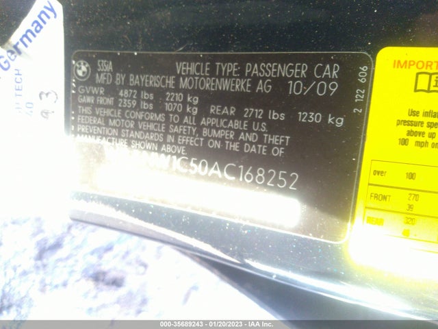 BMW 5 Series 2010 WBANW1C50AC168252 Image 9