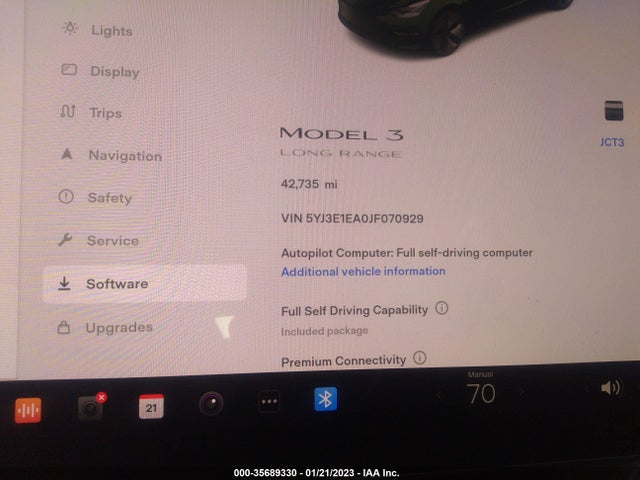Tesla Model 3 Range Battery 2018 5YJ3E1EA0JF070929 Image 7