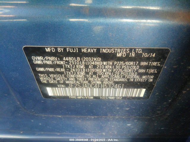 Subaru Forester 2.5i Premium 2015 JF2SJADC4FH532461 Image 9