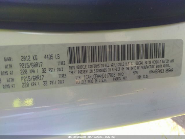 1C4NJCEA4HD117865 Jeep Compass High Altitude