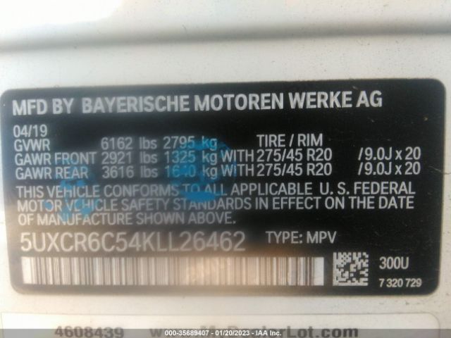 5UXCR6C54KLL26462 BMW X5 Xdrive40i