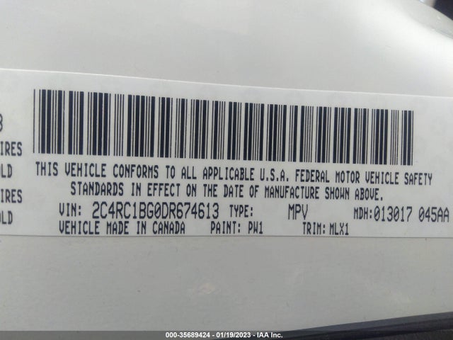 35689424 :رقم المزاد ، 2C4RC1BG0DR674613 vin ، 2013 Chrysler Town & Country Touring مزاد بيع