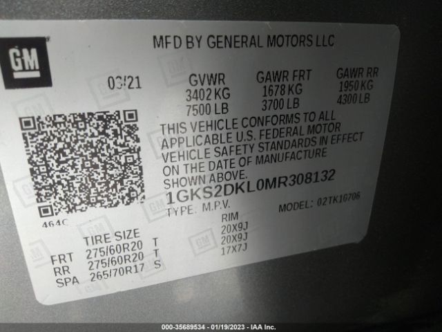 1GKS2DKL0MR308132 GMC YUKON DENALI