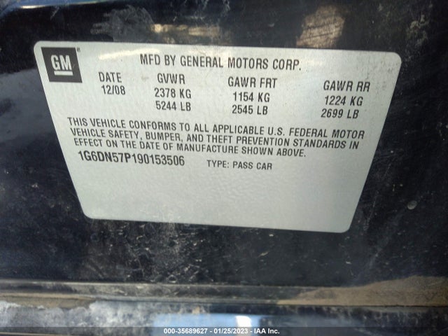 2009 CADILLAC CTS-V VIN: 1G6DN57P190153506