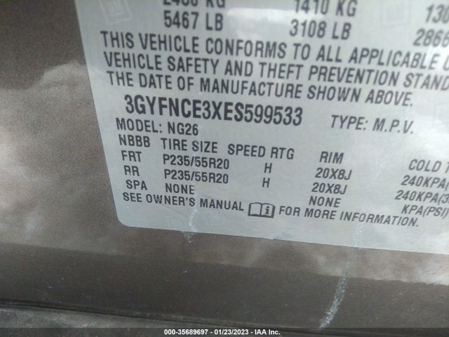 2014 Cadillac SRX, VIN: 3GYFNCE3XES599533